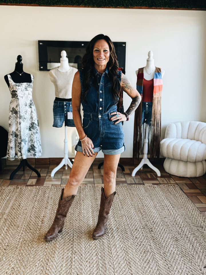 The Westline Denim Romper