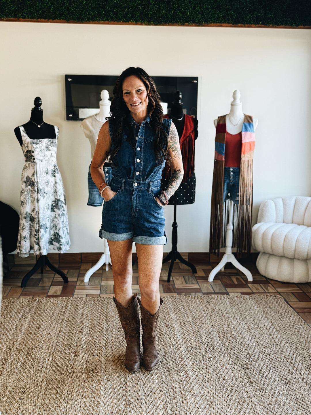 The Westline Denim Romper