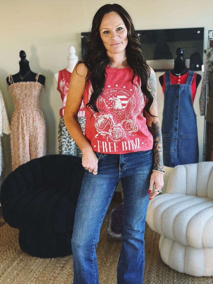 The Free Bird Graphic Tank (Red)