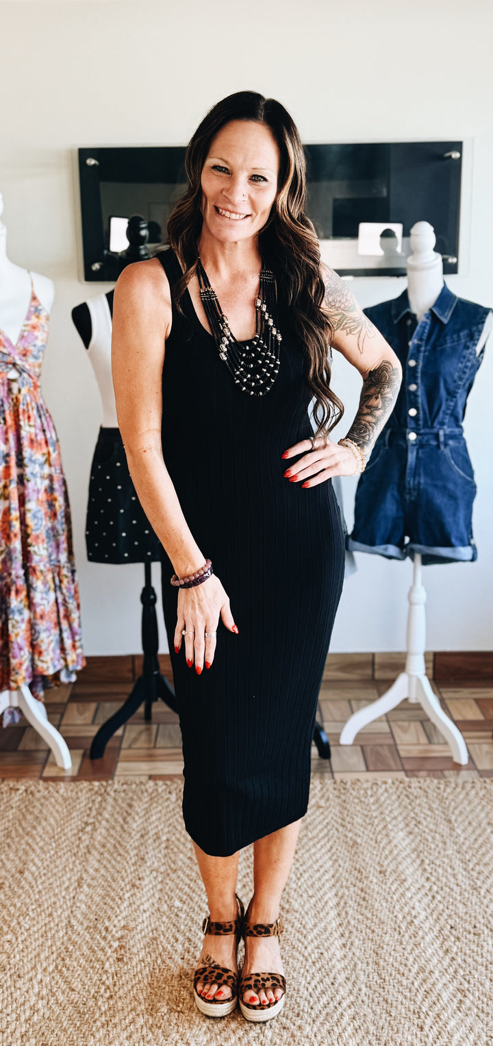 Unwritten Lines Midi Dress