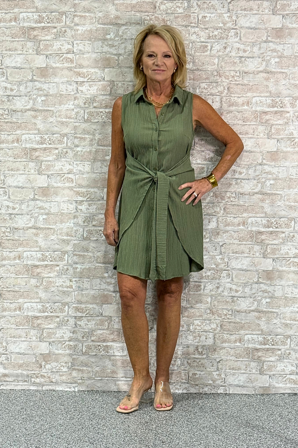 The Held Shape -Textured Belted Mini Dress