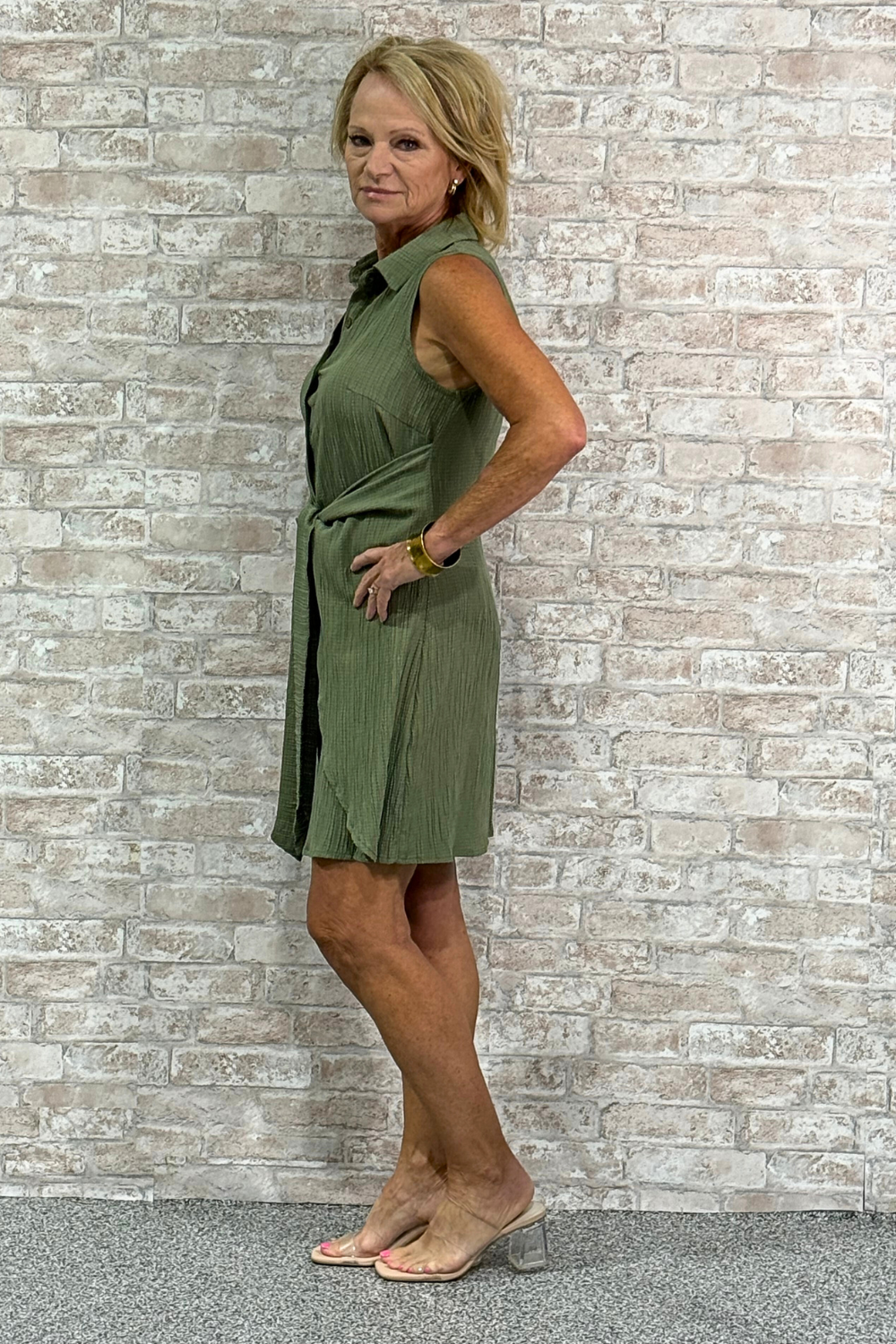 The Held Shape -Textured Belted Mini Dress