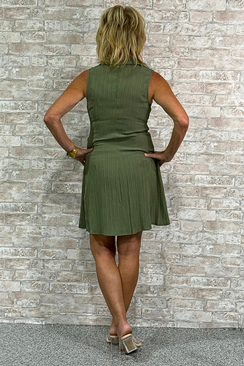 The Held Shape -Textured Belted Mini Dress