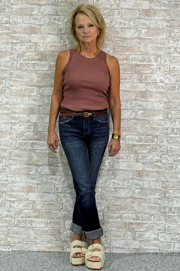 The Soothed One-Dusty Rose Ribbed Tank