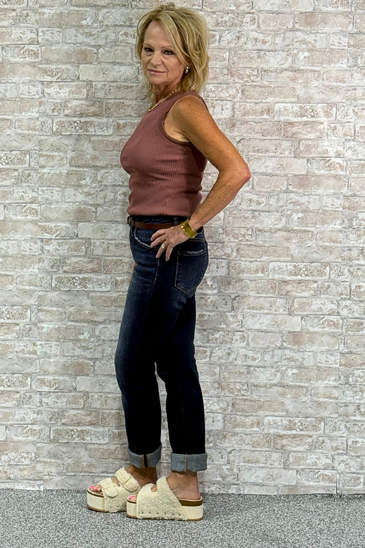 The Soothed One-Dusty Rose Ribbed Tank