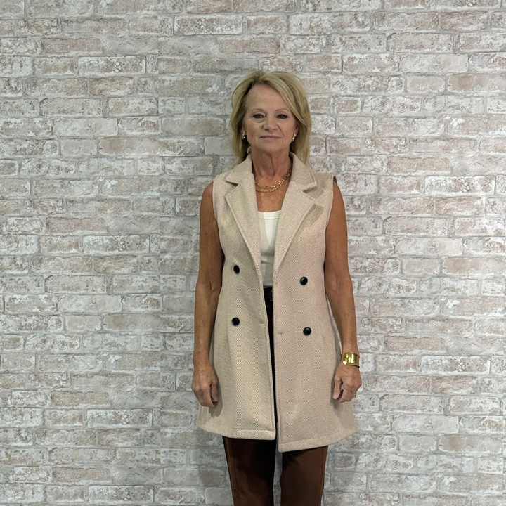 The Quiet Power – Herringbone Longline Vest