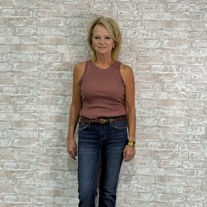 The Soothed One-Dusty Rose Ribbed Tank