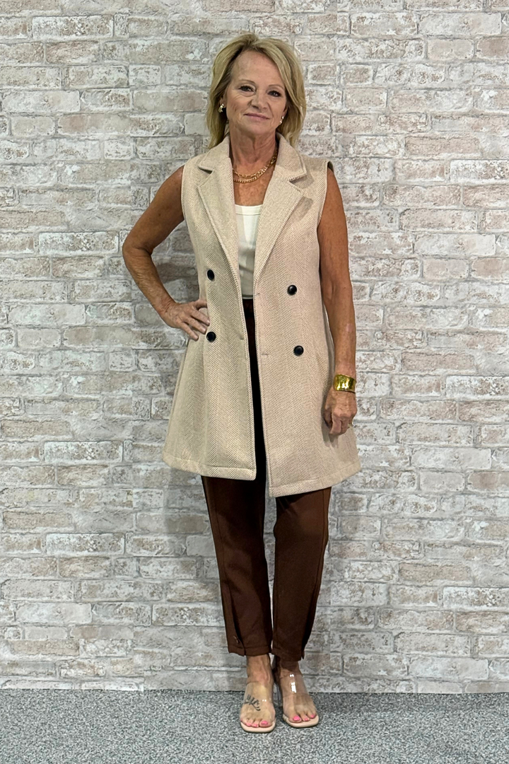 The Quiet Power – Herringbone Longline Vest