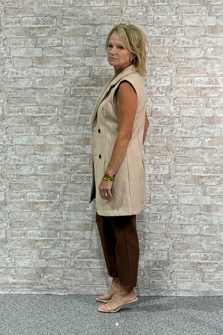 The Quiet Power – Herringbone Longline Vest