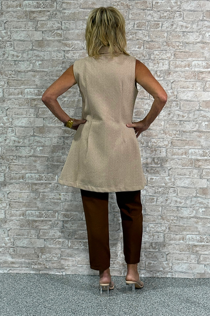 The Quiet Power – Herringbone Longline Vest
